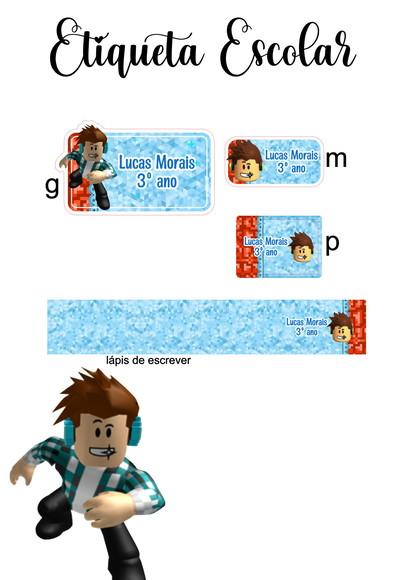 Etiqueta Escolar Roblox - Kit 3