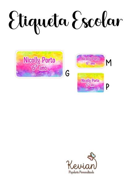 Etiqueta Escolar Aquarela - Kit 2