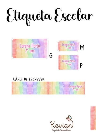 Etiqueta Escolar Aquarela - Kit 3
