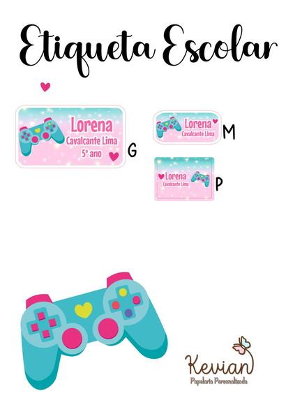Etiqueta Escolar Game Menina - Kit 2