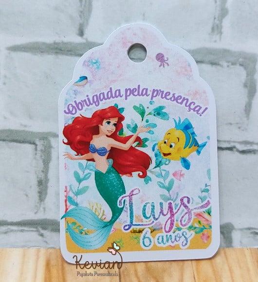 30 Tag Agradecimento Pequena Sereia
