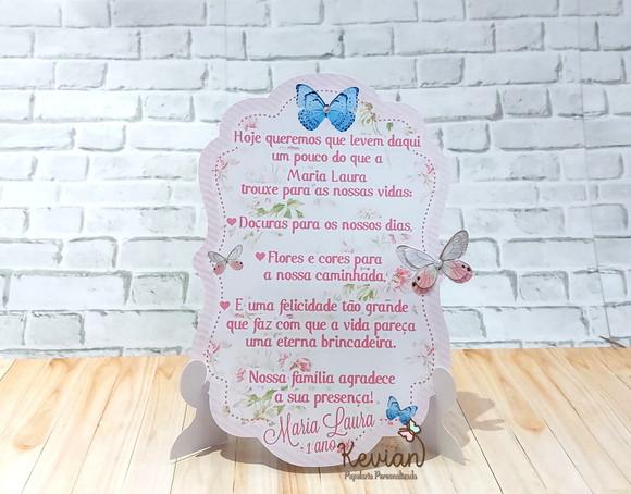 Recado de Mesa Aplique Borboleta