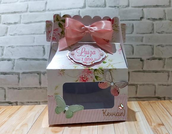 Caixinha com Visor Borboleta Rosa e Verde