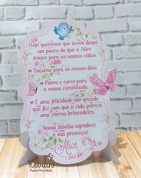 Recado de Mesa Jardim com Aplique Borboleta