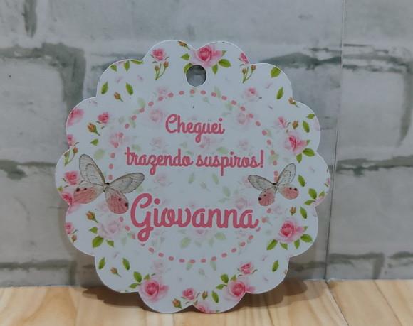50 Tag Agradecimento Floral 4cm