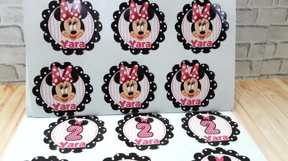 30 Adesivo Latinha Minnie