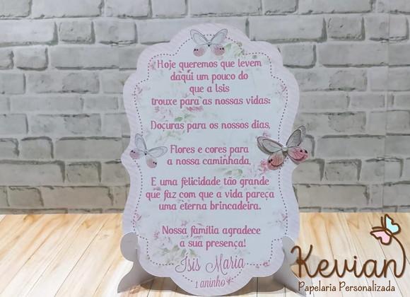 Recado de Mesa Jardim com Aplique Borboleta