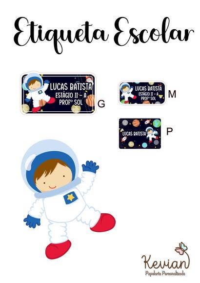 Etiqueta Escolar Astronauta - Kit 2