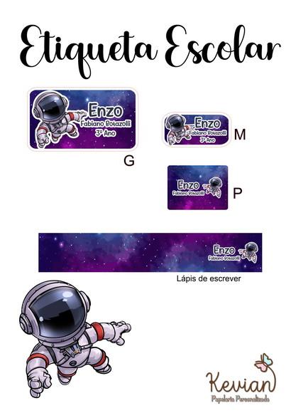 Etiqueta Escolar Astronauta - Kit 3