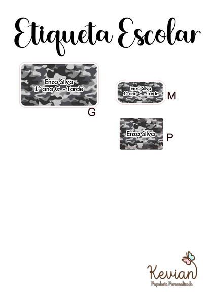 Etiqueta Escolar Camuflado Exercito - Kit 2
