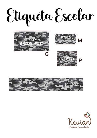 Etiqueta Escolar Exercito - Kit 3