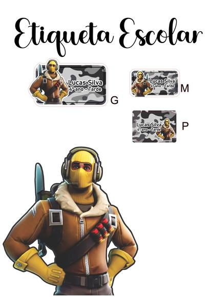 Etiqueta Escolar Fortnite - Kit 1