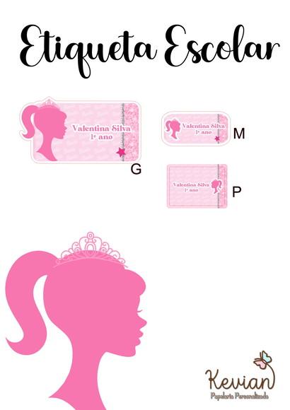 Etiqueta Escolar Barbie - Kit 1