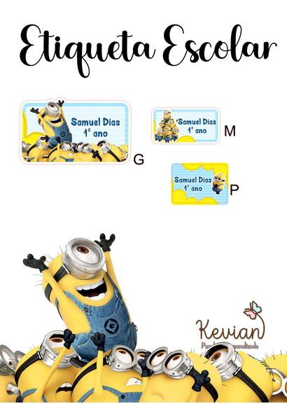 Etiqueta Escolar Minions - Kit 2