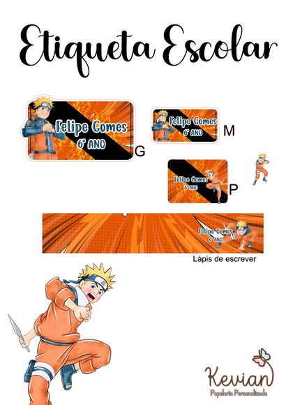Etiqueta Escolar Naruto - Kit 3