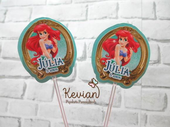 25 Topper Docinho Ariel Pequena Sereia