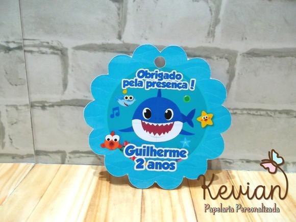 30 Tag Agradecimento Baby Shark