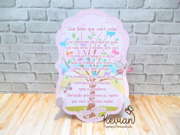 Recado de Mesa Jardim com Aplique Borboleta
