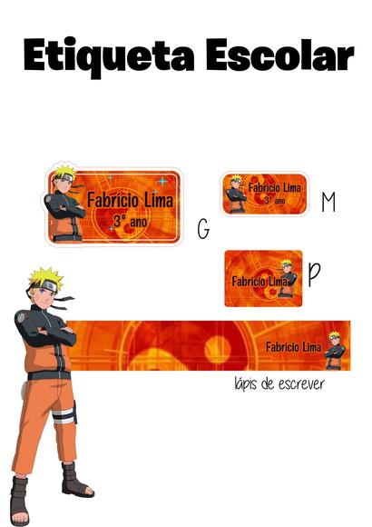 Etiqueta Escolar Naruto - Kit 3