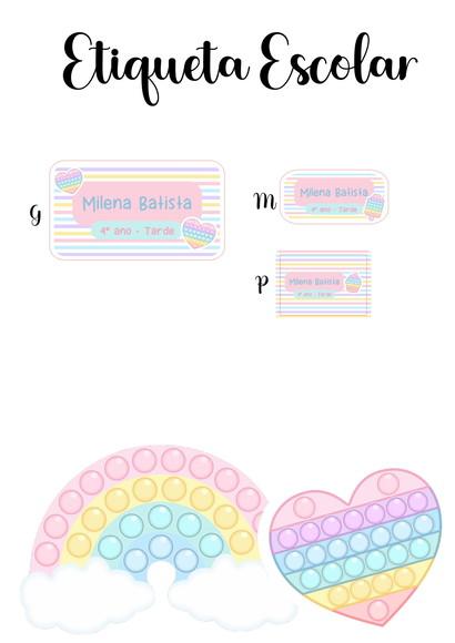 Etiqueta Escolar Pop It - Kit 2