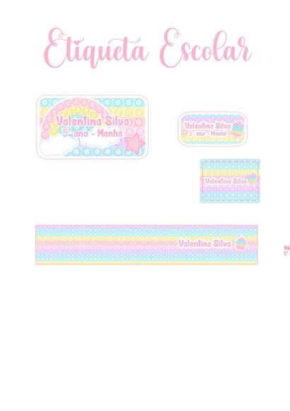 Etiqueta Escolar Pop It - Kit 3