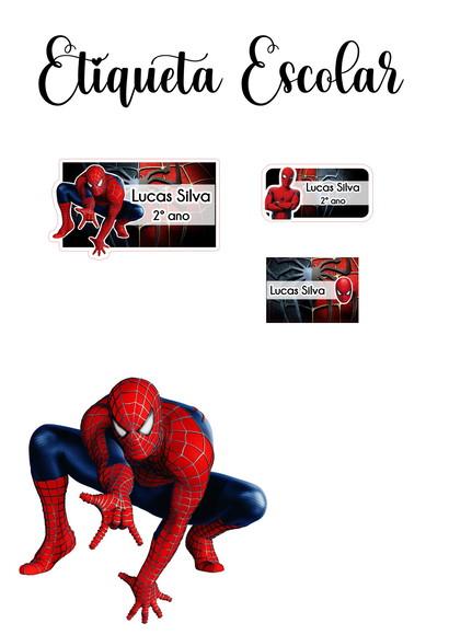 Etiqueta Escolar Homem Aranha - Kit 1