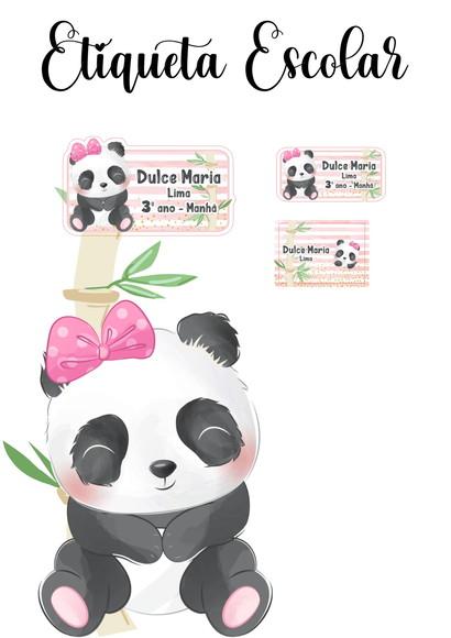 Etiqueta Escolar Panda - Kit 2