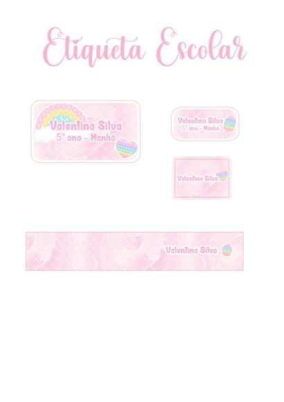 Etiqueta Escolar Pop It - Kit 3
