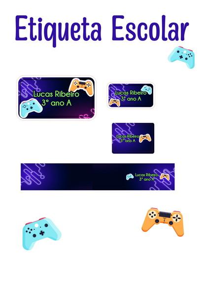 Etiqueta Escolar Games - Kit 3