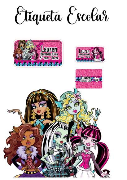 Etiqueta Escolar Monster High- Kit 2