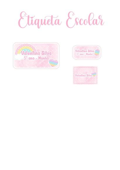 Etiqueta Escolar Pop It - Kit 1
