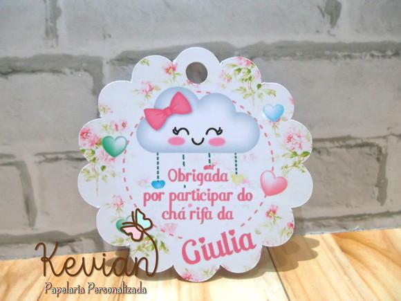 50 Tag Agradecimento Chá Rifa Chuva de Amor