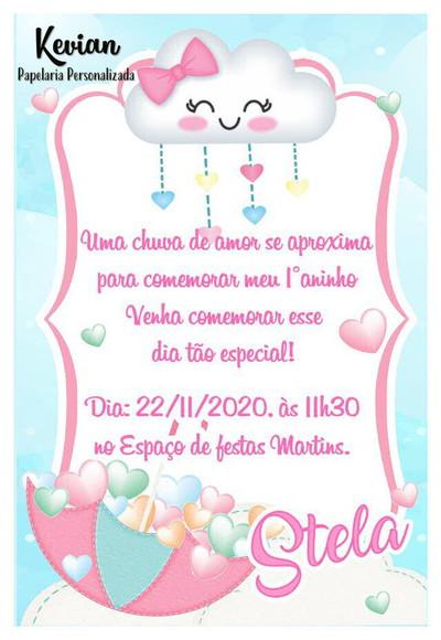 Convite Digital Chuva de amor