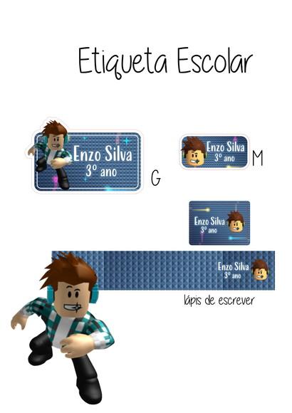 Etiqueta Escolar Roblox - Kit 3