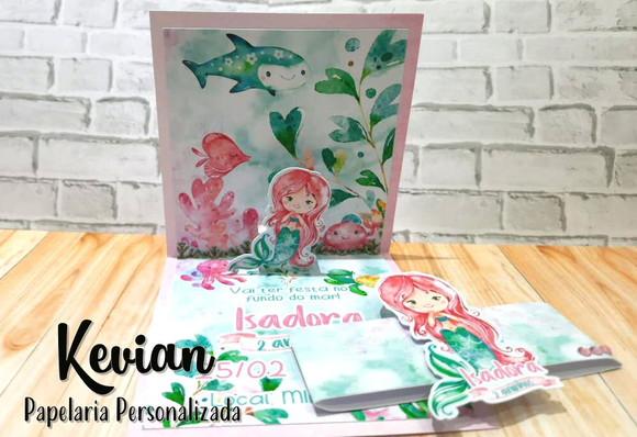 Convite Pop Up Fundo do Mar Rosa
