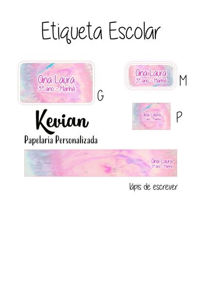 Etiqueta Escolar Tie Dye - Kit 3