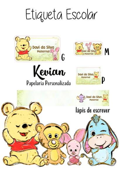 Etiqueta Escolar Pooh - Kit 3