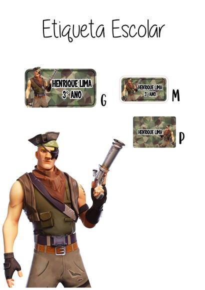 Etiqueta Escolar Fortnite - Kit 1