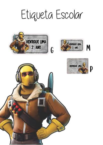 Etiqueta Escolar Fortnite - Kit 1