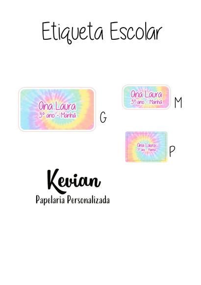 Etiqueta Escolar Tie Dye - Kit 1