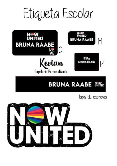 Etiqueta Escolar Now United- Kit 3