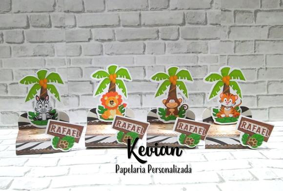 Caixinha dois chocolates B I S - Tema Safari