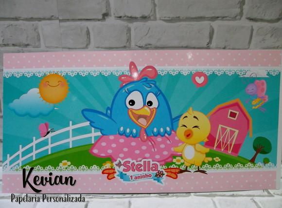 Adesivo Cofrinho Galinha Pintadinha Rosa