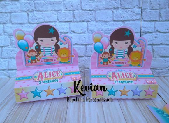 Caixinha dois chocolates Circo Rosa