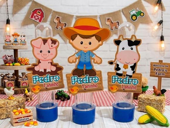 Tubete com Aplique Fazendinha Menino