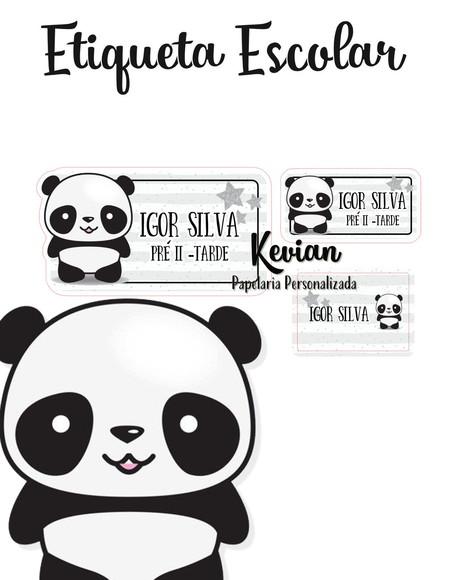Etiqueta Escolar Panda - Kit 2