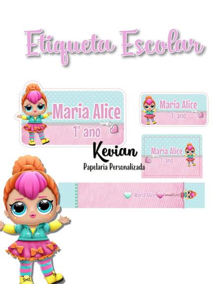 Etiqueta Escolar Lol - Kit 3