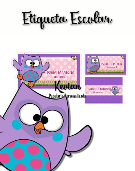 Etiqueta Escolar Bubu e as coruinhas - Kit 2