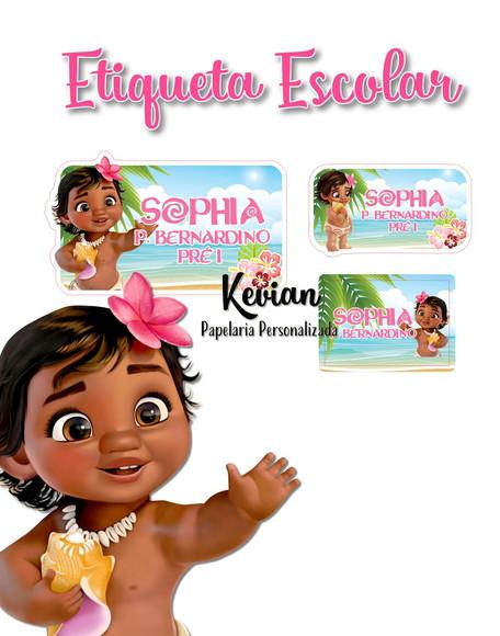 Etiqueta Escolar Moana Baby - Kit 2