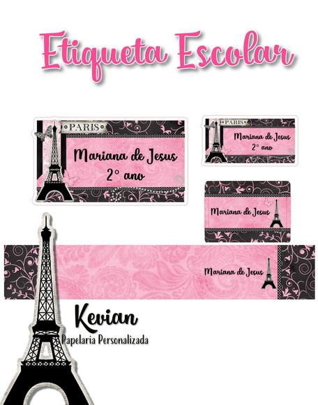 Etiqueta Escolar Paris - Kit 3